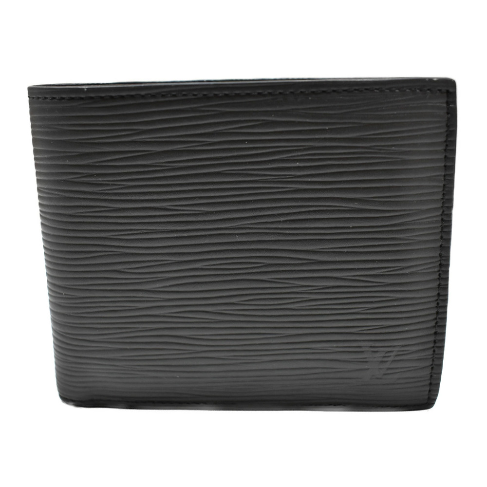 Louis Vuitton Portefeuille Marco Epi Black Leather Folding Wallet Bi fold